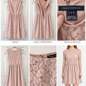 French Connection Dusty Blush Lace Mini Dress
